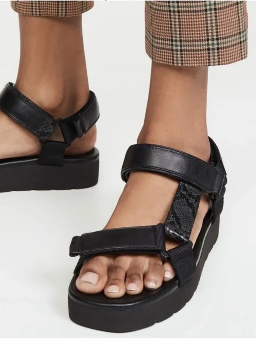 Vince Carver Black Platform Sport Sandals , Size 9, Nwot